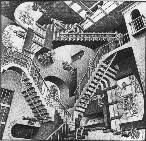 Relativity by Maurits Cornelis Escher (M.C. Escher)